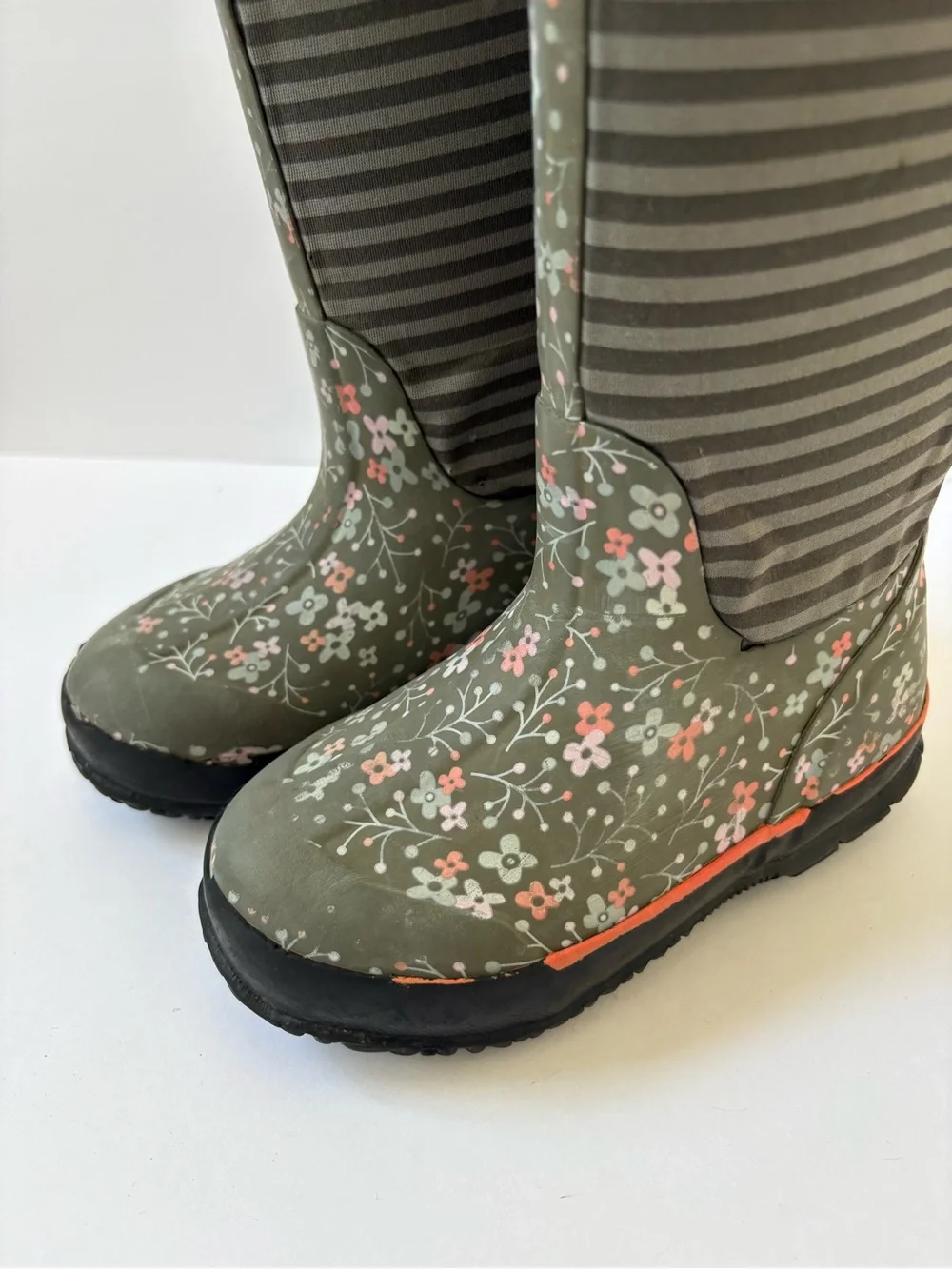 Bogs Kids Child Floral Rain boots Winter -30F Waterproof 11 Warm Handles NeoTech